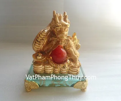 Bộ 12 con giáp vàng kim, đế thủy tinh E329