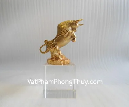 12 con giáp vàng, đế thủy tinh vuông nhỏ FA254
