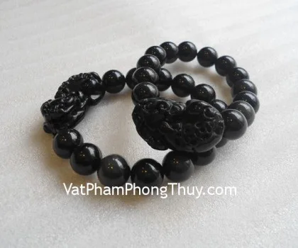 Chuỗi tỳ hưu thạch anh đen cõng tiền lớn S948