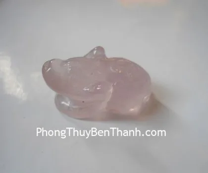 Thiềm thừ đeo cổ đá thạch anh hồng S433