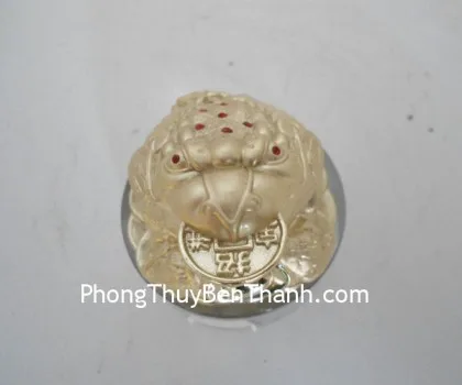 Thiềm thừ xoay chiêu tài kim thiềm vàng đế thủy tinh Y083
