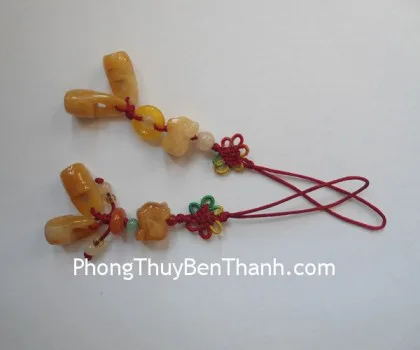 Móc đt 2 gàu tài lộc+1 heo nhỏ Hoàng Long S337