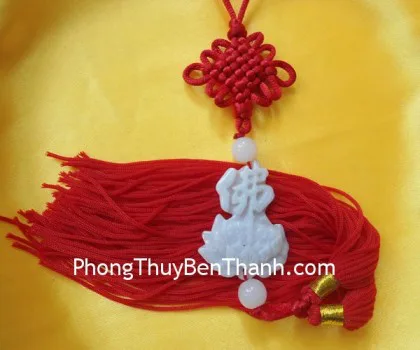 Ngọc bội hoa sen+chữ bình an Miến Điện S276