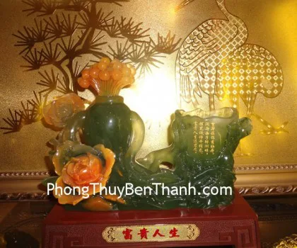 Mẫu đơn trăng cam chim uyên ương vàng -  Hạnh phúc viên mãn C194A