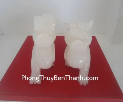 Tỳ hưu bạch ngọc cõng vàng loại nhỏ BN04