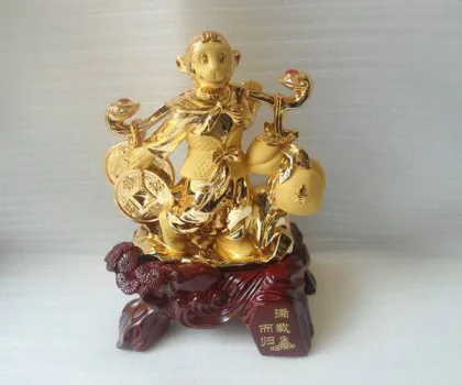 Khỉ gánh tiền vàng quả đào - mãn đời như quy FK037M