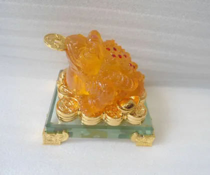 Thiềm thừ lưu ly nhỏ đế thủy tinh - chiêu tài K150M