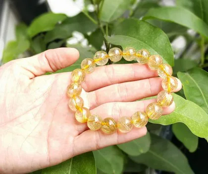 Chuỗi thạch anh tóc tiên vàng lớn (44.8g - 17 hạt) S6114-S5-2464