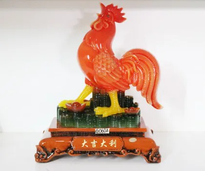 Gà ngọc đỏ cam trên đống tiền - Đại cát đại lợi G060A