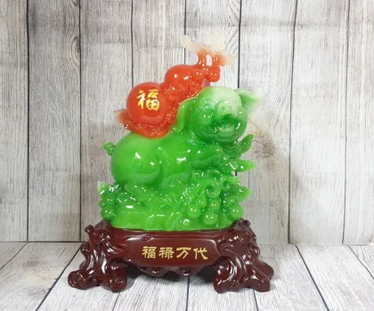 Vua heo xanh ngọc cõng hồ lô hồng ngọc - Phước Lộc Vạn Đời LN016