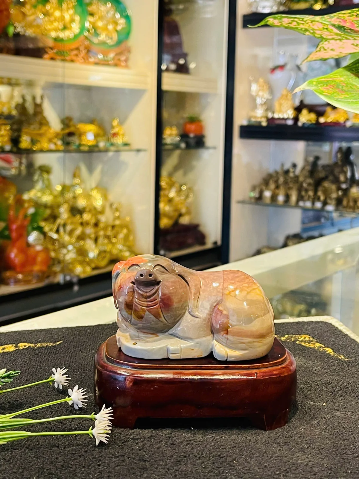 Heo tam thể có đế gỗ (369 gram) HTT01-S5-7749