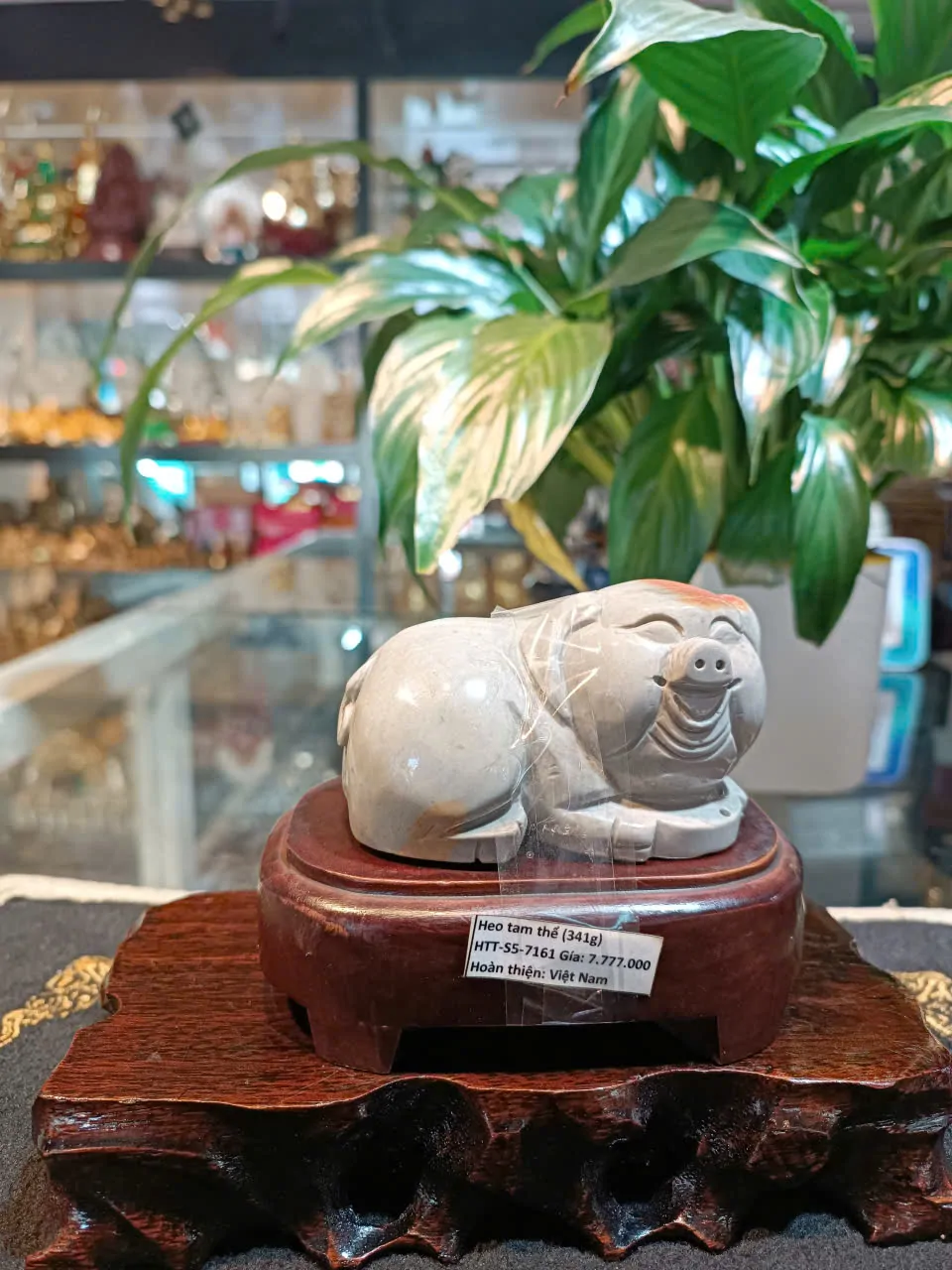 Heo tam thể có đế gỗ (341 gram) HTT01-S5-7161