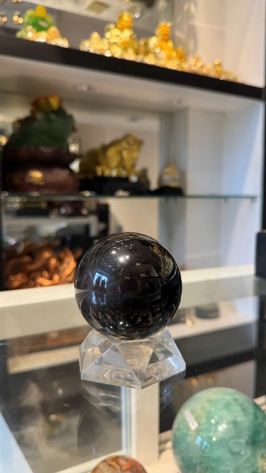 Quả cầu đá hắc ngà (thạch anh đen) M187-S1-1761