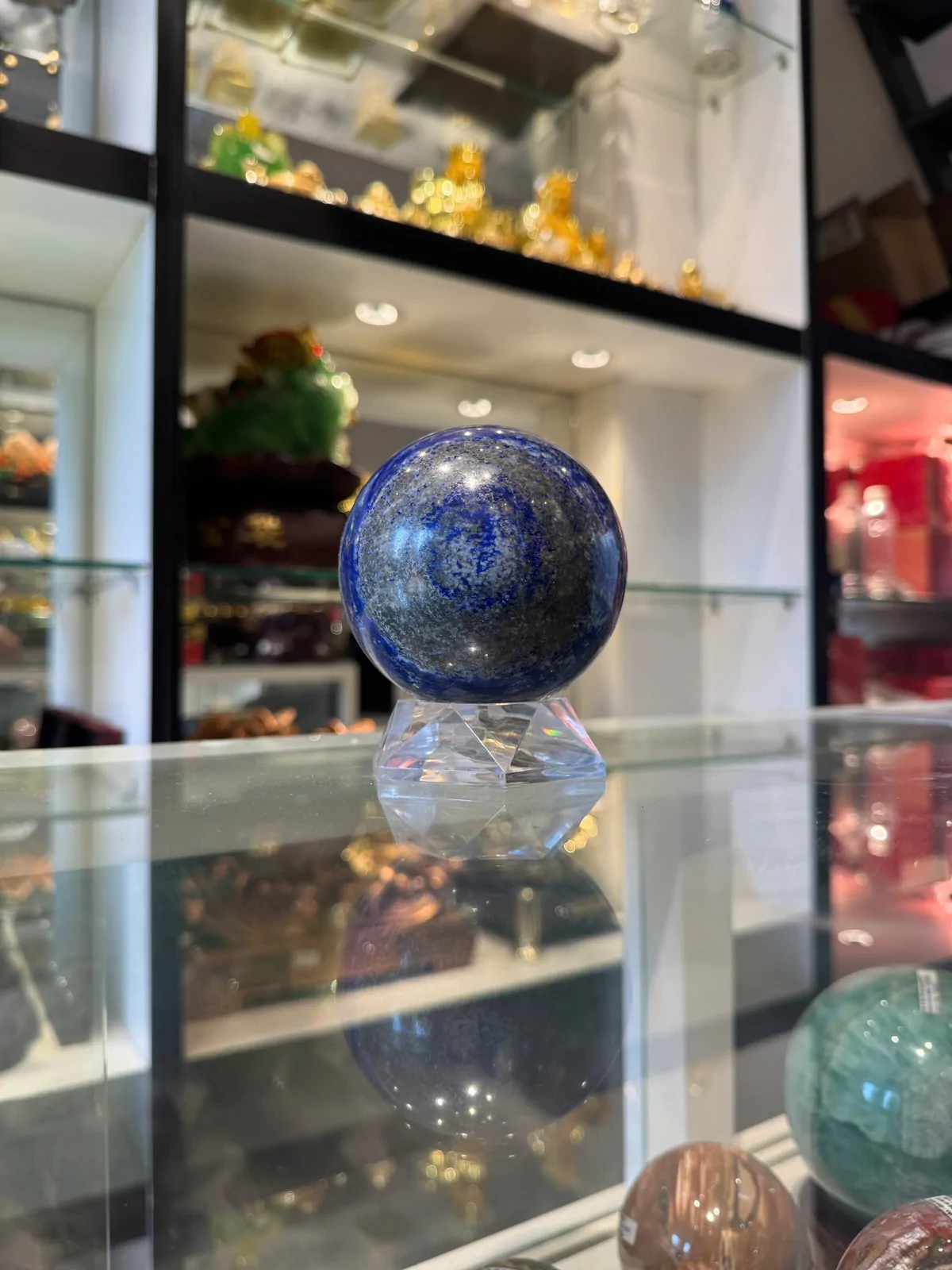 Quả cầu ngọc lam (sodalite) xanh đậm M182-S4-7542