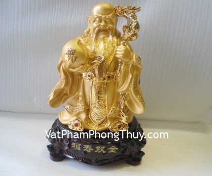 Tam đa phước lộc thọ vàng kim sa đế gỗ trung bộ rời- Tam Tinh Cống Chiếu FLN115